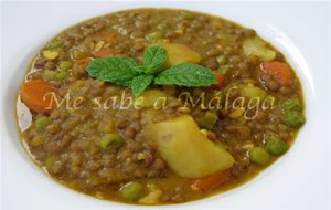 Lentejas Con "majaíllo" De Almendras
