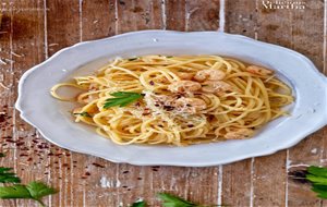 Espaguetis Con Gamba Scampi (shrimp Scampi Pasta)