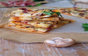 Pizza Con Shiitake Y Jamón