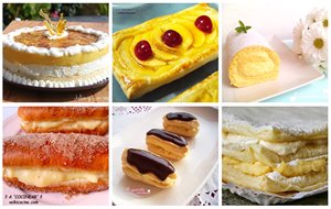 6 Dulces Con Crema Pastelera